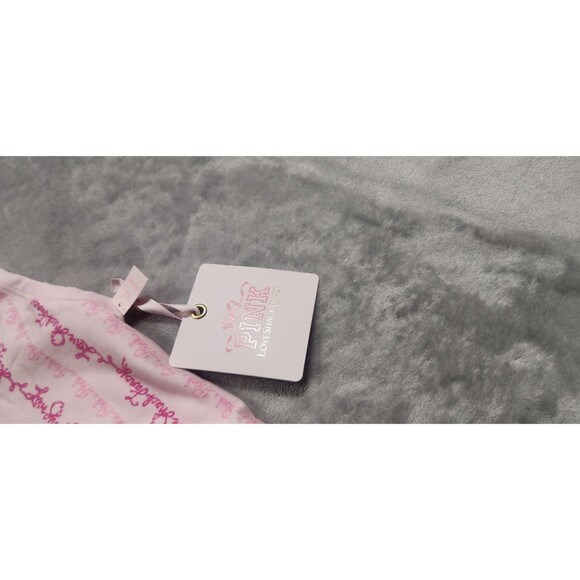 NWT PINK X LoveShackFancy XL Logo Mania Pink Cotton Racerback Bralette - Picture 3 of 8